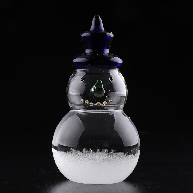 Desktop Weather Forecast Storm Glass Bottle Ornament – Barometer Snowman Shape Decoration Gift