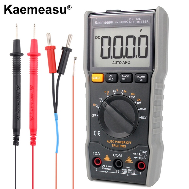 Kaemeasu KM-DM01C Portable Mini Digital Multimeter Auto-Ranging Electrician’s Tool with DC/AC Voltage Current Resistance Capacitance Frequency Duty Cycle & Temperature Measurements Ultimate Tool for DIY Enthusiasts