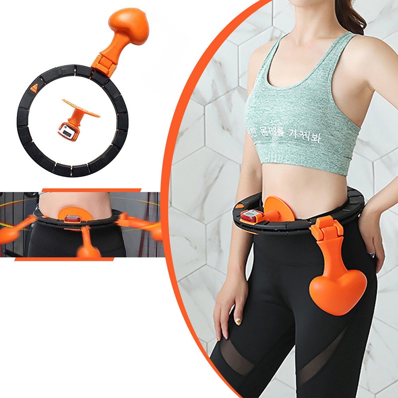 Multifunction Adjustable 33-39cm Smart Slimming Hoop Detachable Rotation Lumbar Massage Counting Hoop