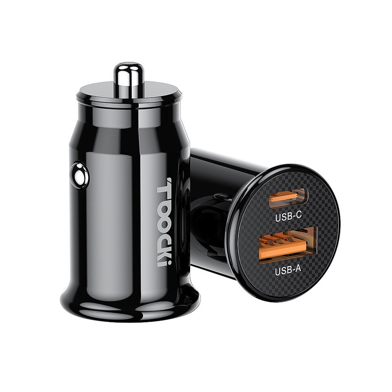 Toocki 45W 2-Port USB PD Car Charger Adapter USB-A+USB-C PD3.0 QC4.0 Support SCP AFC FCP PPS Apple2.4 Fast Charging for iPhone 12 13 14 14pro for Xiaomi 13pro for Samsung Galaxy S23 for Oppo Reno9