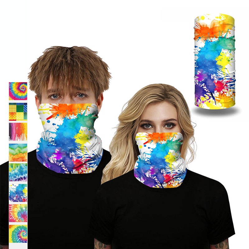 Women’s Men’s Unisex Basic Street Chic Polyester Balaclavas Bandana Dust-proof Wind-proof Fishing Face Shields Multi-Functional Scafe- Colorful ink / All Seasons