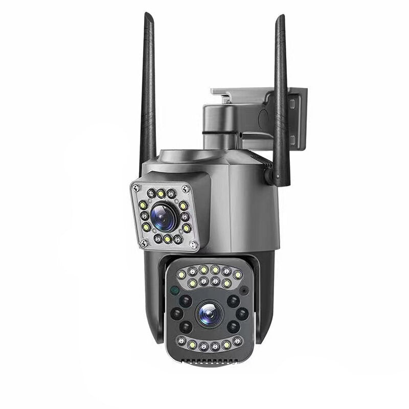 2MP+2MP 1080P WiFi IP Camera Dual Lens 355 Dual Screen 4MP Outdoor Security Camera 10X Zoom Two Way Voice Video Surveillance PTZ CCTV Camera APP Control Automatic Tracking EU Plug
