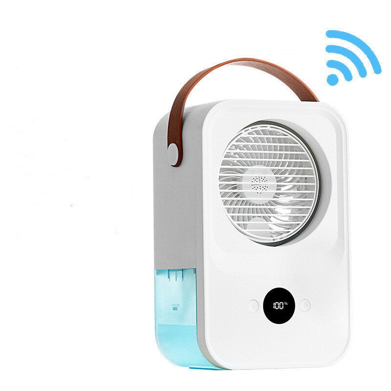 Desktop Cooling Fan Intelligent Voice Remote Control Water Cooling Fan USB Charging Mini Digital Display Air Conditioning Fan