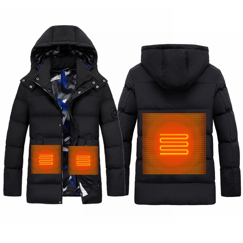 Electric Unisex Heated Hooded Coat: Winter Warmth with a Detachable Cap, Sizes M-5XL – Heating Coats Warm Jacket Cap