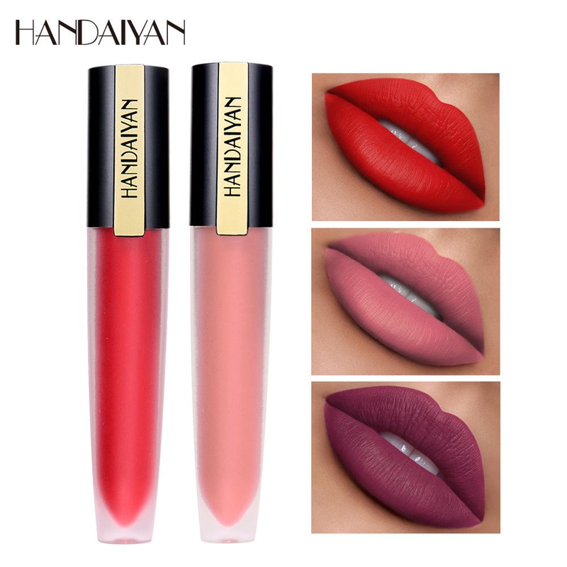 HANDAIYAN Matte Lip Gloss Lips Lipstick Long Lasting Liquid Cosmetics Exaggerated Makeup