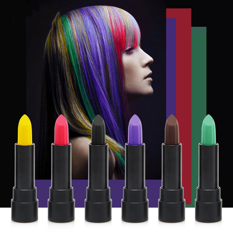 NICEFACE Portable Disposable Multi Color Hair Dye Pen Long Lasting Lipstick Shape Natural Coloring Cream Hair Dyeing Tool Paste