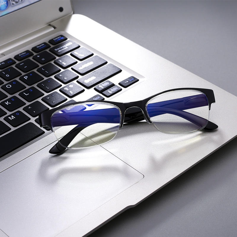 SHUAIDI Half-frame Presbyopic Reading Glasses with Anti-blue Light Blue-ray PC Lens – Lightweight 8018