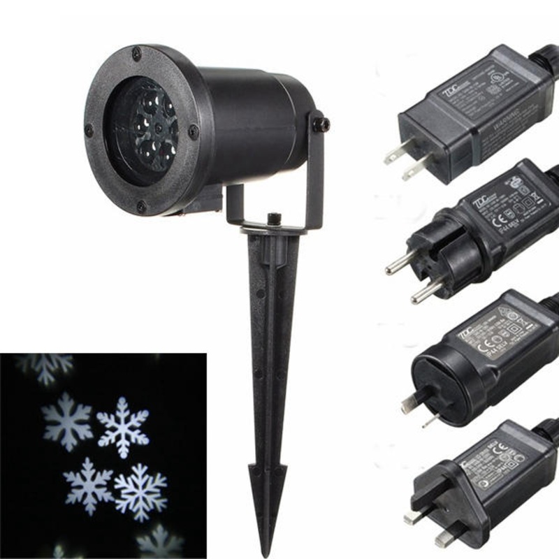 Waterproof Moving White Snowflake Projector Stage Light Christmas Outdoor Landscape Lamp Christmas Decorations Clearance Christmas Lights