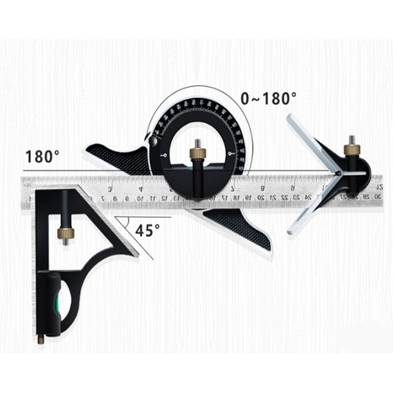 Adjustable Ruler Multi Combination 300mm Square Angle Ruler Measuring Set Universal Ruler Right Angle Protractor Tools