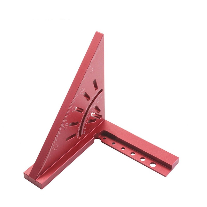Aluminum Alloy Carpenter Square Woodworking Right Angle Ruler 45 90 Degree High Precision 0.1 Measurement Multifunction Line Drawing Tool