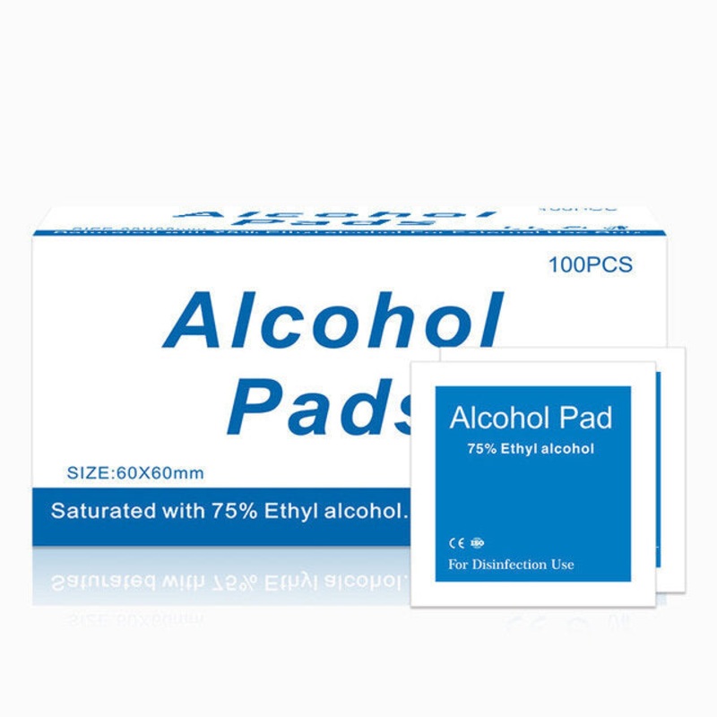 Bakeey 100Pcs 6*6cm 75% Alcohol Wet Wipe Disposable Disinfection Prep Swap Pads Antiseptic Skin Cleaning Wet Wipes Care Jewelry Mobile Phone Clean Wipe