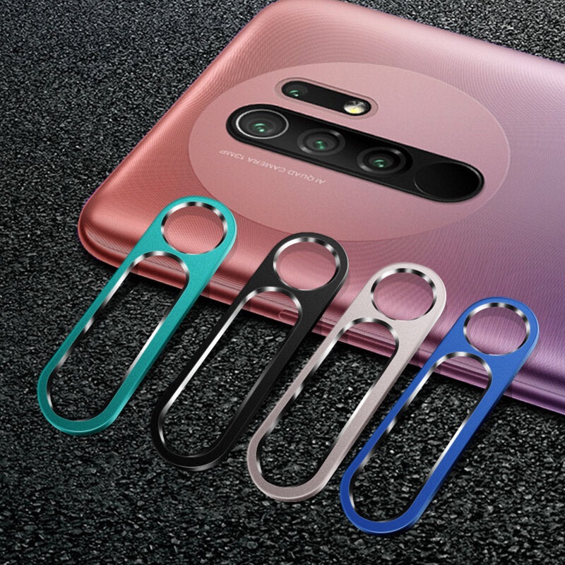 Bakeey for Xiaomi Redmi 9 Anti-Scratch Aluminum Alloy Metal Circle Ring + HD Soft Tempered Glass Rear Phone Lens Protector Non-original