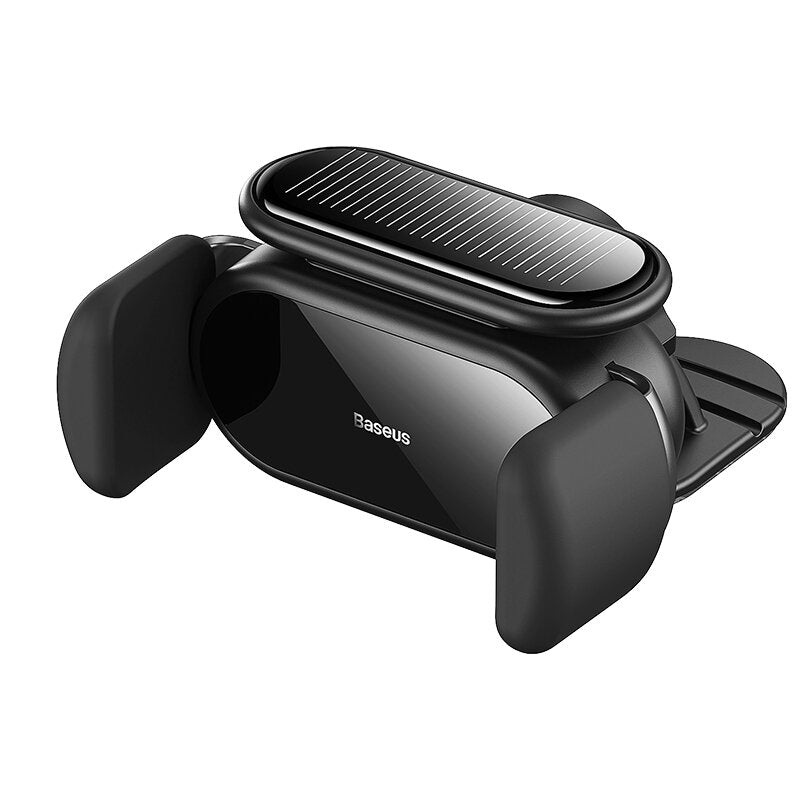 Baseus Solar Energy Electric Car Phone Holder 360 Rotatable Auto Clamping Mount Stand with Silicone Pad Bracket for iPhone14 Pro for Xiaomi 12S Pro for Huawei Mate50