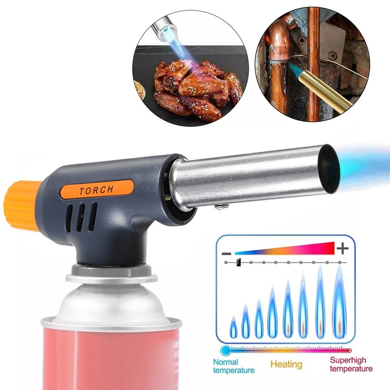 Gas Welding Torch Flamethrower Butane Burner Baking Flame BBQ Camping Outdoor
