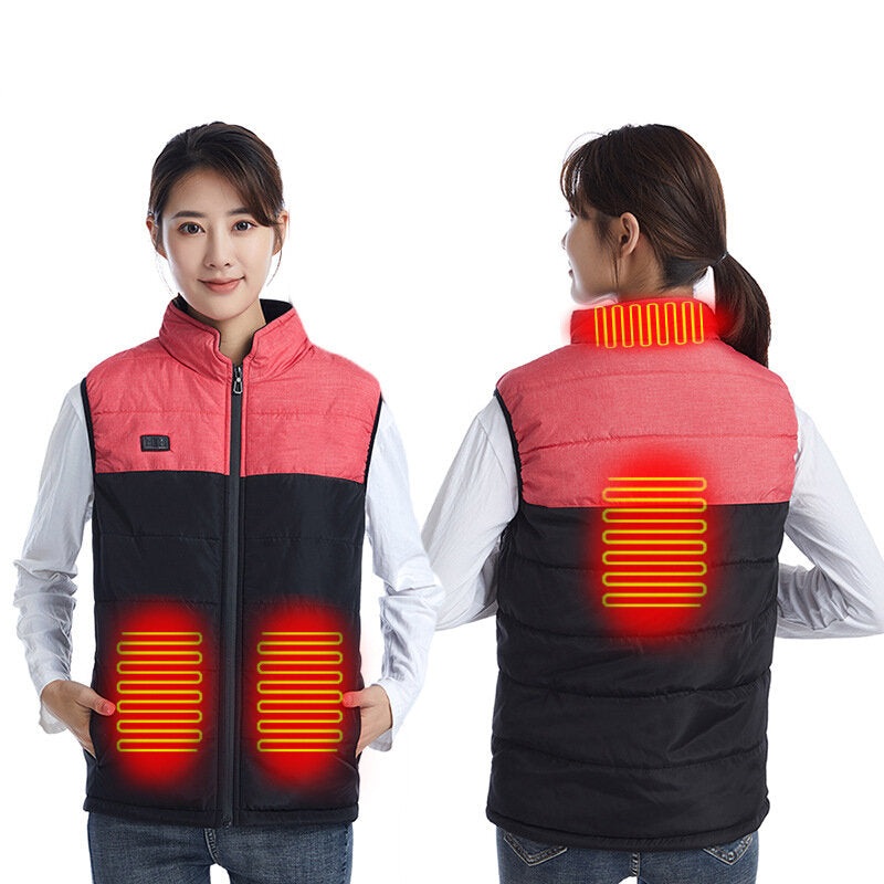 Women’s Smart Electric Vest Four Zone Heating Warm Windproof Winter Lightweight Heated Vest