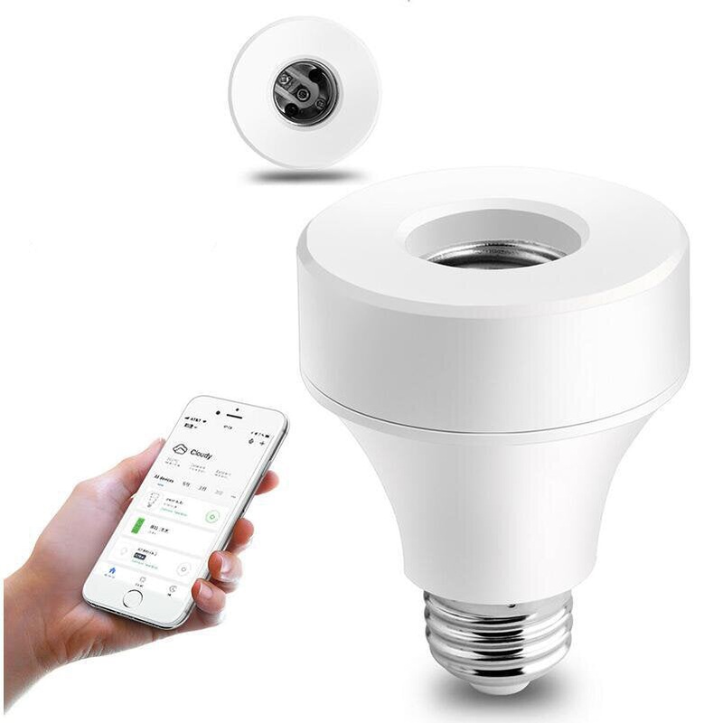AC85V~265V Smart Wifi E26 E27 Lamp Holder Remote Control Timer Light Bulb Holder LED Bulb Socket Works With Alexa Google Assistant