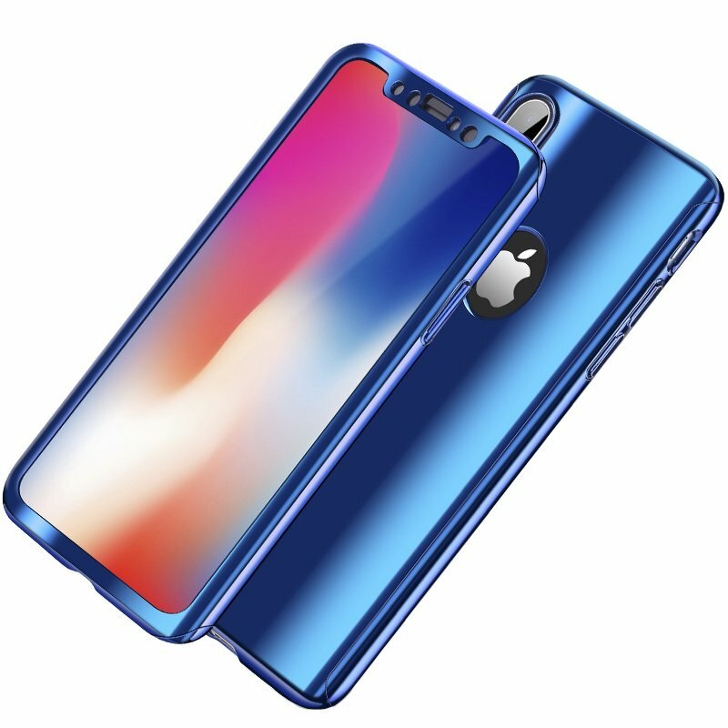 Bakeey Plating 360 Full Body Protective Case+Tempered Glass Film For