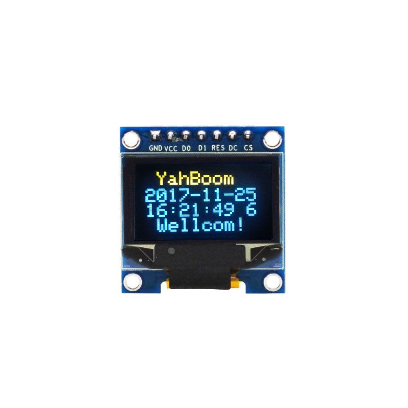 YAHBOOM 0.96 inch OLED LCD Display Blue and Yellow Dual Color 12864 Serial Port Compatible with UNO Module