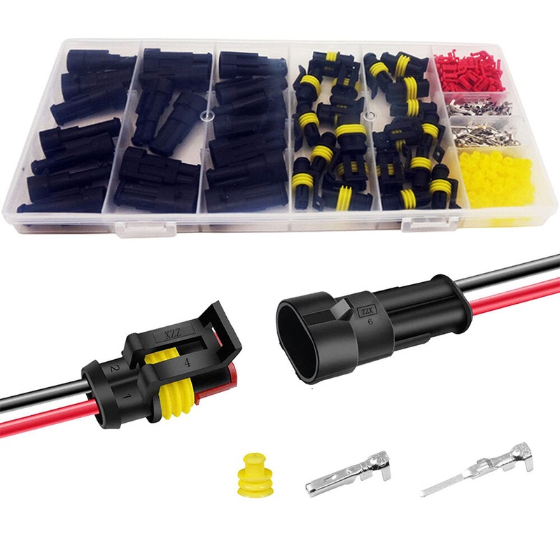 240Pcs 20 Kits 2 Pin Connector Automotive Electrical Connectors Quick Connect 2 Pin Wire Connectors Waterproof Connector 2 Way Wire Connector