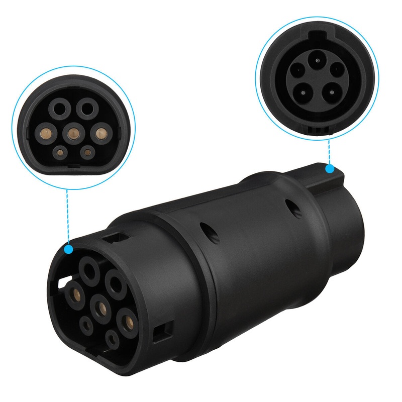 32A 22KW EV Charger Adaptor For GBT to Type 2 Electric Vehicle Connector Type 2 to Type 1 SAE J1772 7.2KW Conventor