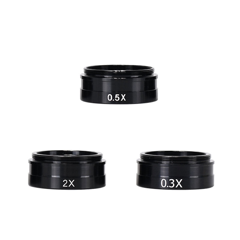 HAYEAR Versatile 0.3X 0.5X 2X Barlow Lens Set for C-MOUNT Industrial Microscope 42mm Mounting Thread Enhanced Precision High Magnification Imaging