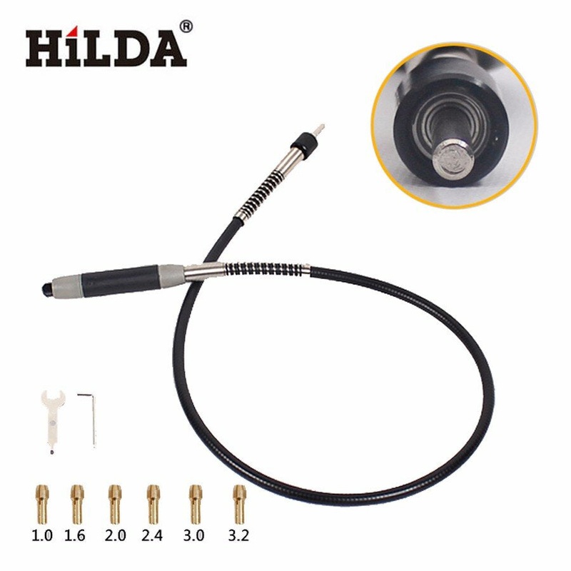HILDA Flexible Shaft Fits Rotary Grinder Tool for Dremel 400W Rotary Tools 110cm with 6 Chuck for Dremel Accessories