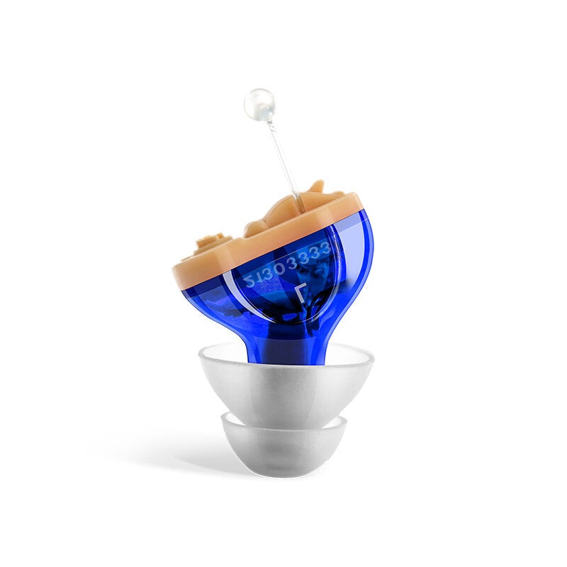 Red & Blue Mini Noise Canceling Hearing Earbuds In-Canal Earphones Headset Sound Amplifier For The Elderly
