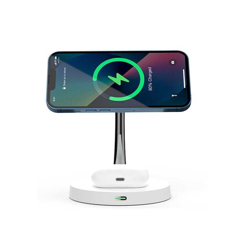 T269 15W 10W 7.5W 5W Dual Wireless Charger Fast Wireless Charging Pad for Qi-enabled Smart Phones for iPhone 12 13 14 14 Pro for Wireless Earbuds for Apple Watch