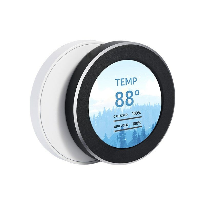 2.1-inch Water-cooled IPS USB Secondary Screen Built-in Screen Monitor Computer Status 360-degree Rotation 480480 LCD Display CPU GPU RAM HDD Monitoring Device