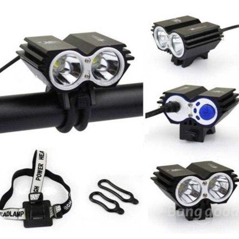 2x  U2 LED Cycling Bike Headlight Headlamp Front Light