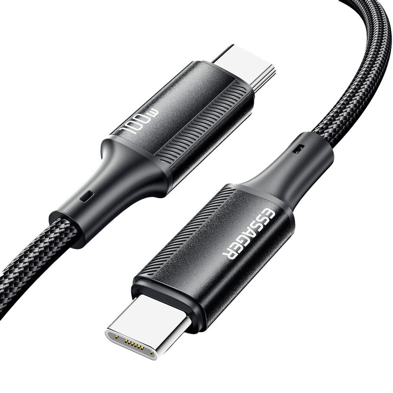 ESSAGER ES-X45 5A 100W USB-C to USB-C Cable Fast Charging Data Transmission Copper Core Line 1M/2M Long for Huawei Mate50 for Samung Galaxy S23 for Xiaomi13pro for Redmi K60 for Oppo Reno9