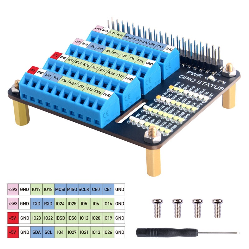 Expansion Board GPIO with Screw Terminal Hat for Raspberry Pi 2/3/4 Module B/B+