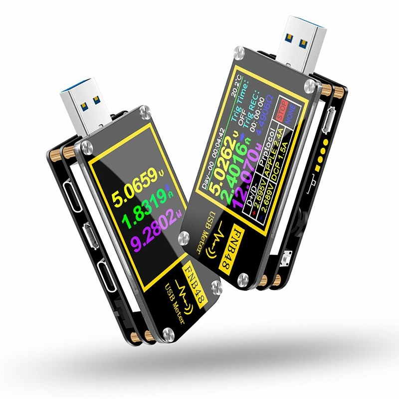 FNB48 Pd Trigger Voltmeter Amperemeter Stroom En Voltmeter USB Tester QC4 + PD3.0 2.0 Pps Snel Opladen Protocol Capaciteit Test