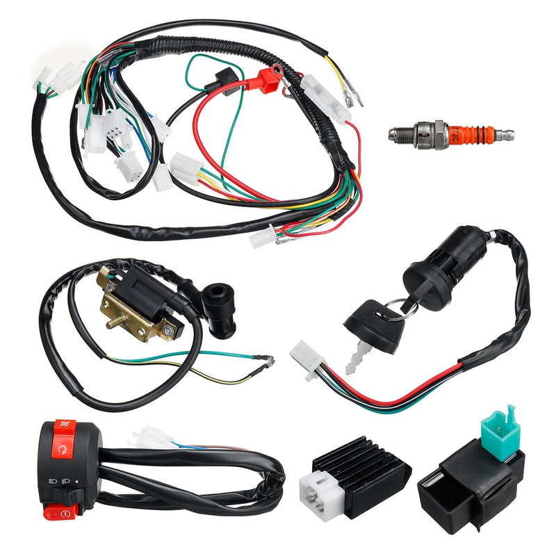 Full Electrics Wiring Harness Coil CDI For 50cc 70cc 110cc 125cc ATV Quad Bike Go Kart