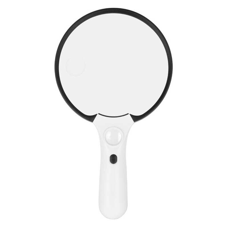Handheld 135mm Large Lens Magnifying Glass with 10x 20x 45x Magnification LED and UV Light for Reading and Antique Appraisal