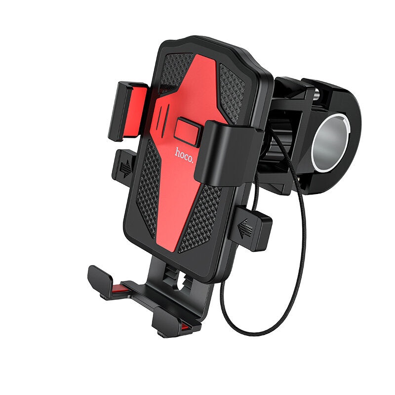 HOCO CA73 Motorcycle Bicycle Phone Holder GPS Mount Bracket Bike Handlebar Clip Stand for iPhone 12 13 14 for Huawei Mate 50 for Samsung Galaxy S23 for Xiaomi 13pro