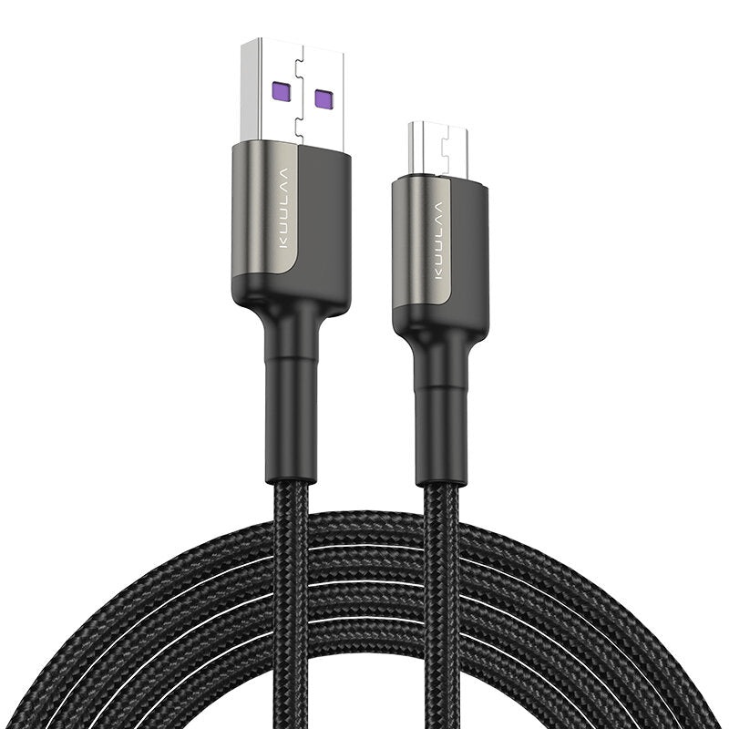KUULAA XL-X33-M 3A USB-A to Micro USB Cable Fast Charging Data Transmission Tinned Copper Core Line 1M/2M Long for Huawei for Xiaomi for Oppo for Samsung