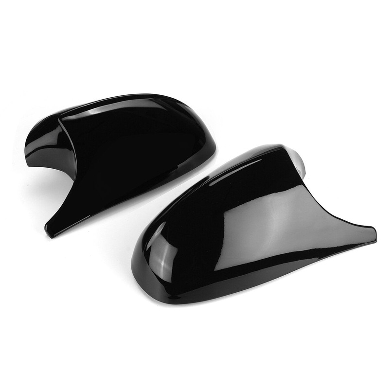 Pair Black Mirror Cover Cap For BMW E81 E82 E88 2010-13 E90 E91 E92 E93 2008-13