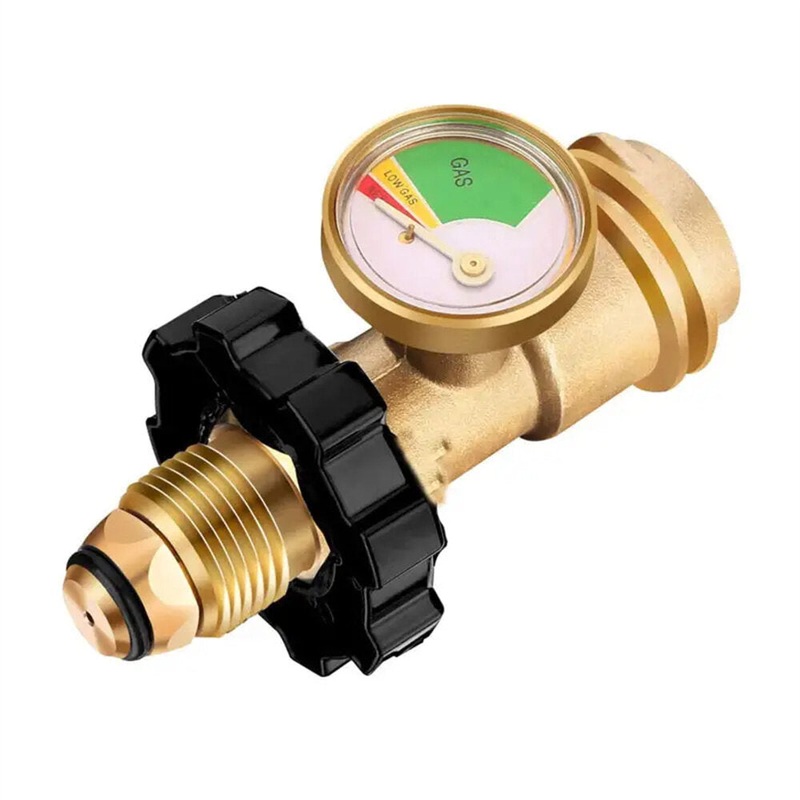 QCC with Pressure Gauge Adapter POL Thread Converter Copper Fitting American Standard Gas Can Interface Conversion Joint