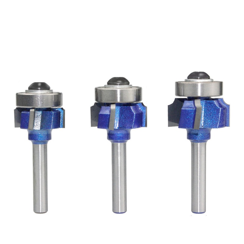 3PCS 6mm 8mm 1/4Shank Z4 Corner Round Router Bit R1 R2 R3 Trim Edging Woodworking Mill Classical Cutter Bit