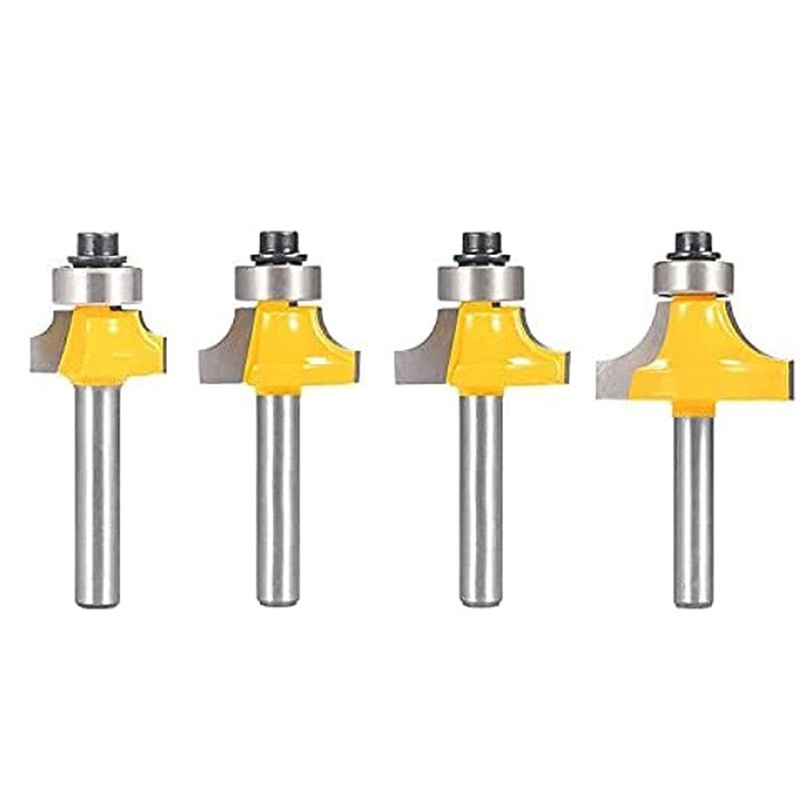 6.35mm Shank Router Bits Set Corner Round Over High quality Alloy Corner Rounding  Milling Cutter With Bearing For Wood Woodworking Tool