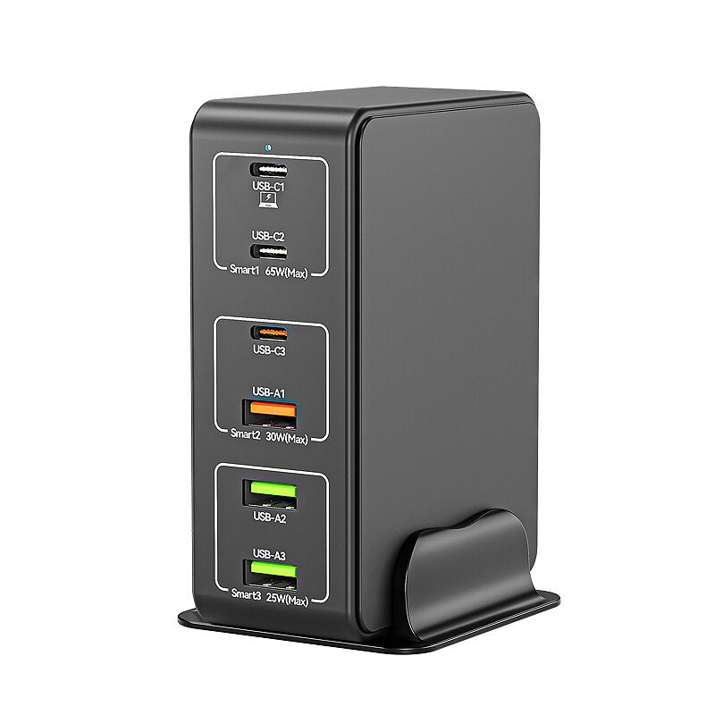 818H 120W 6-Port USB PD Charger 3USB-A+3USB-C PD QC3.0 SCP FCP AFC DCP PPS MTK BC1.2 Fast Charging Desktop Charging Station EU Plug US Plug for iPhone 12 13 14 14 Pro for Huawei Mate50 for Samsung Galaxy S23 for Xiaomi 13pro