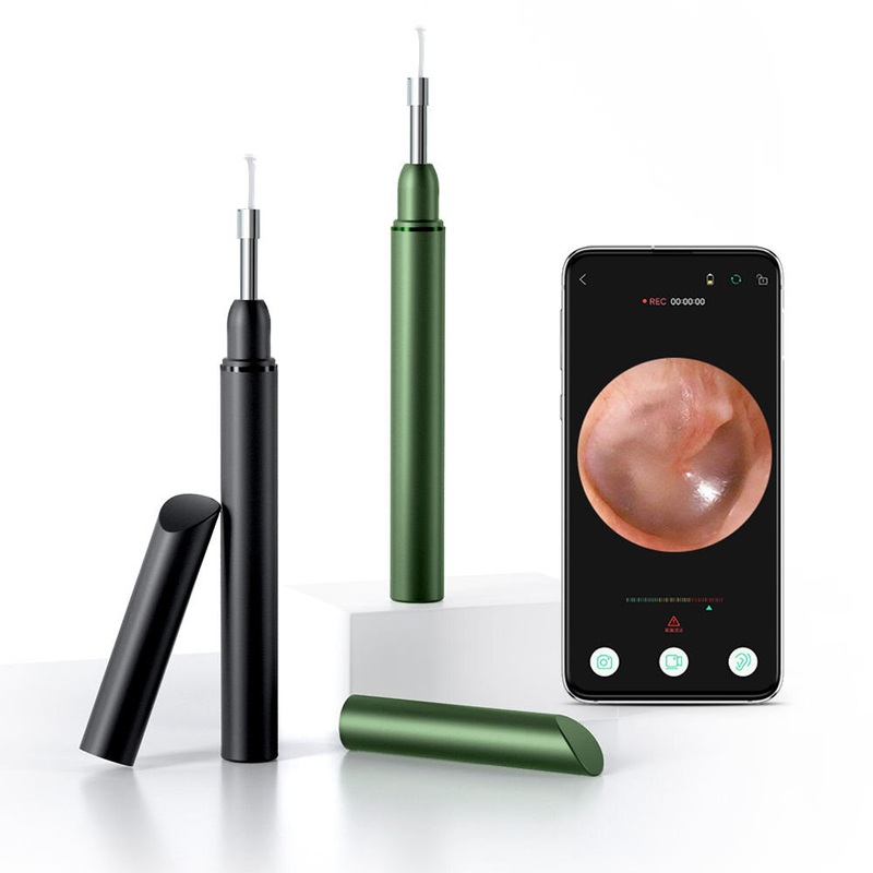Black/Green Professional Ear Clean with Camera Wireless Visual Ear Scooper