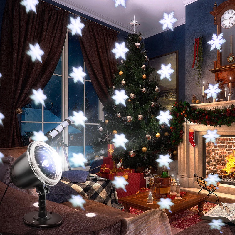 DG-SY818S Winter Snow Projection Lamp Remote Control Stage Light Waterproof for Outdoor Indoor AC100-240V