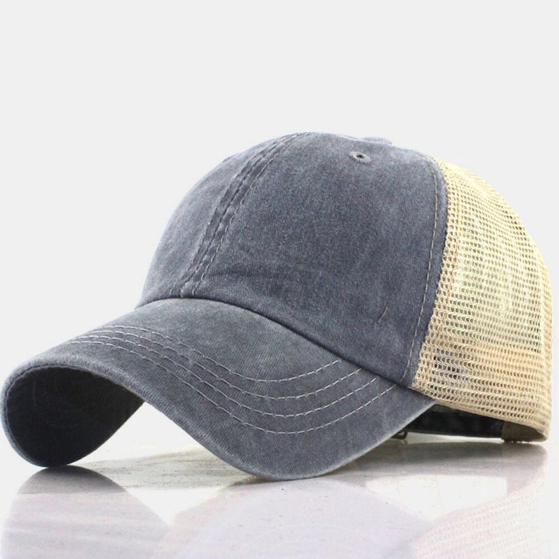 Unisex Cotton Washable Made-old Mesh Hat Casual  Outdoor Sunshade Baseball Hat