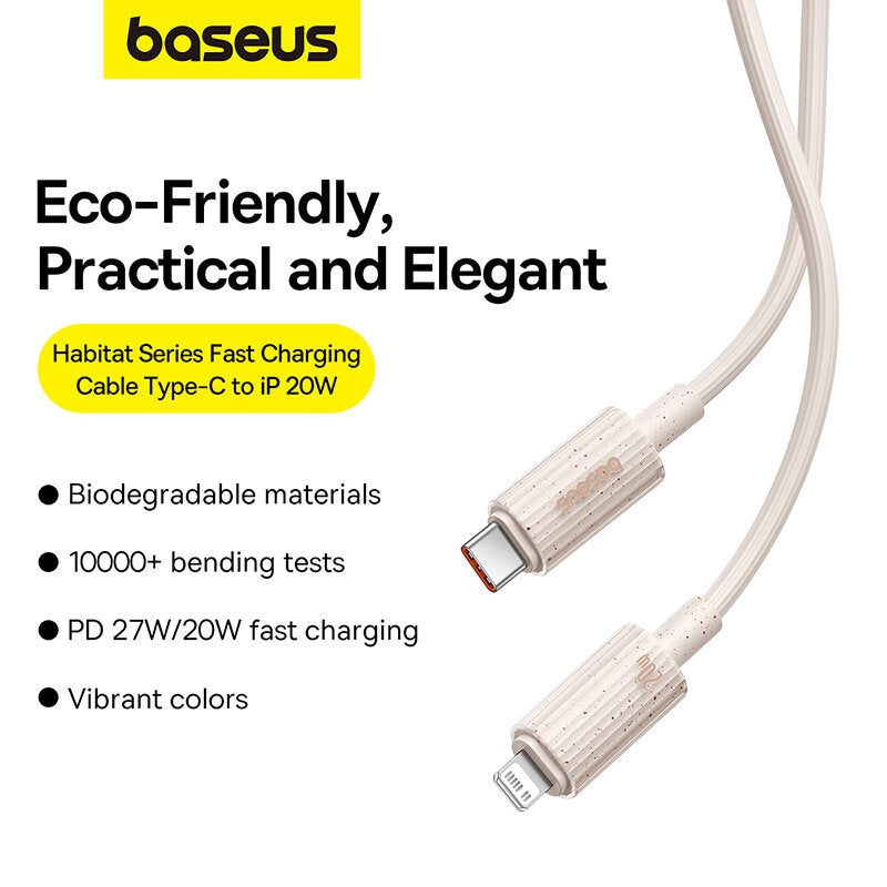 Baseus 20W Type-C to iP Cable Fast Charging Data Transmission Copper Core Line 1M/2M Long for iPhone 12 13 14 14 14 Pro