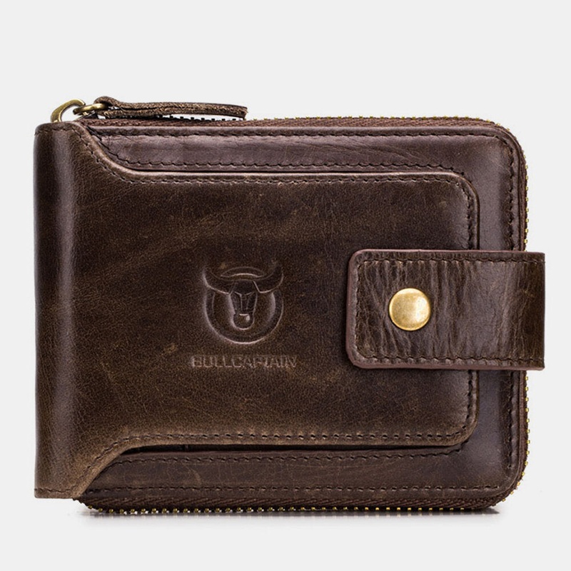 BULLCAPTAIN Genuine Leather Wallet for Men Purse Rfid Wallet Multifunctional Storage Mini Leather Bag Coin Purse Men’s Wallet Card Bags