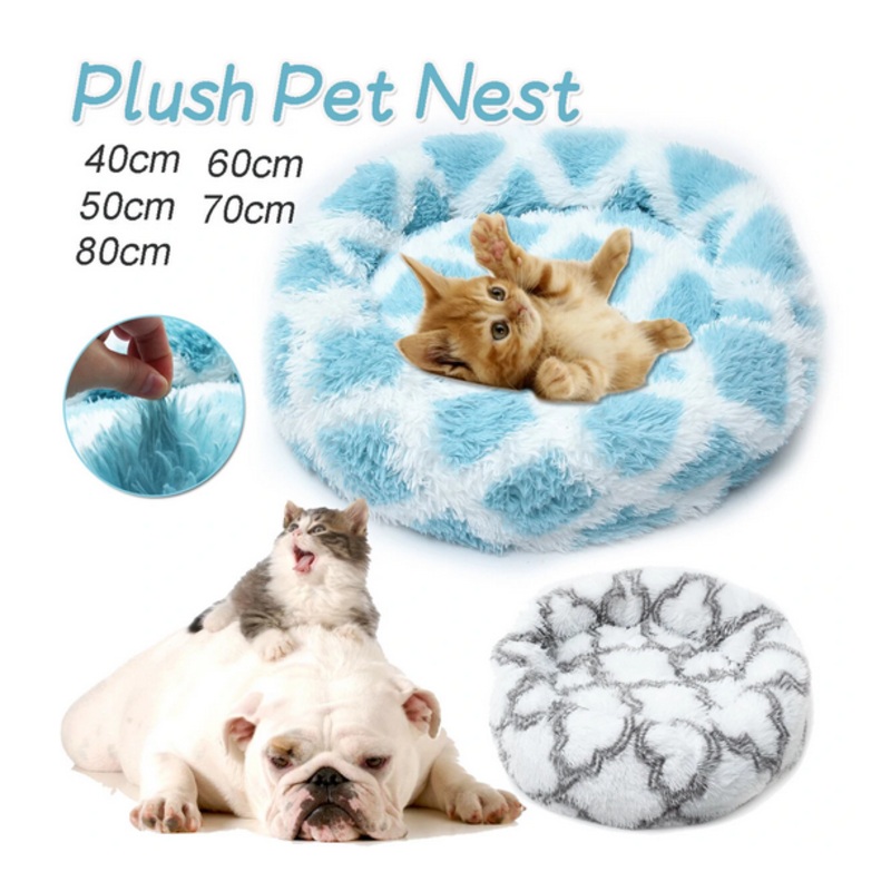 DOG PET CAT CALMING BED BEDS LARGE MAT COMFY PUPPY WASHABLE FLUFFY CUSHION PLUSH