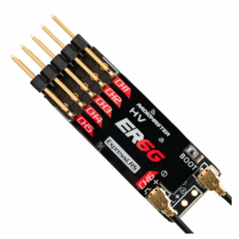 Radiomaster ER6-G/ER6-GV 2.4GHz 6CH ExpressLRS ELRS RX 50mW PWM Receiver Support Voltage Telemetry for FPV RC Drone Airplane Glider
