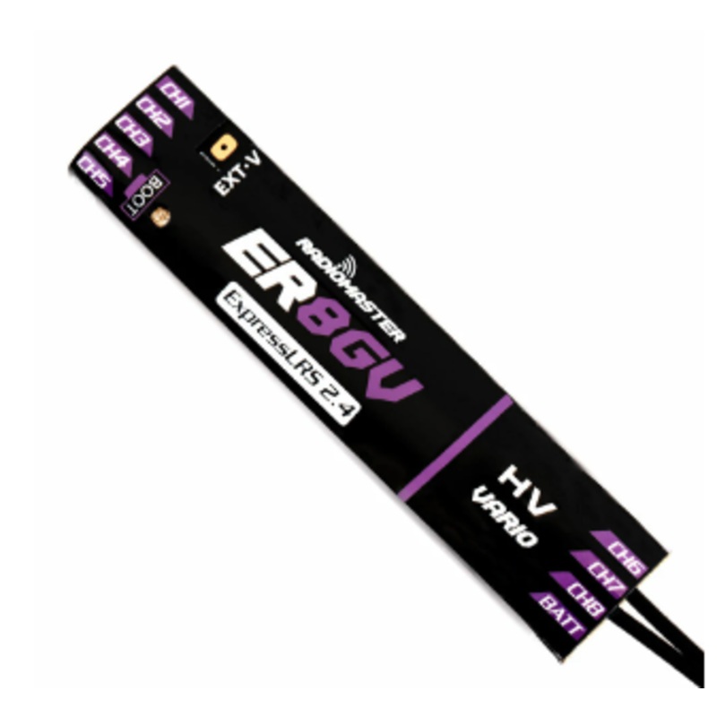 Radiomaster ER8-G/ER8-GV 2.4GHz 8CH ExpressLRS ELRS RX 100mW PWM Receiver Support Voltage Telemetry for FPV RC Drone Airplane Glider